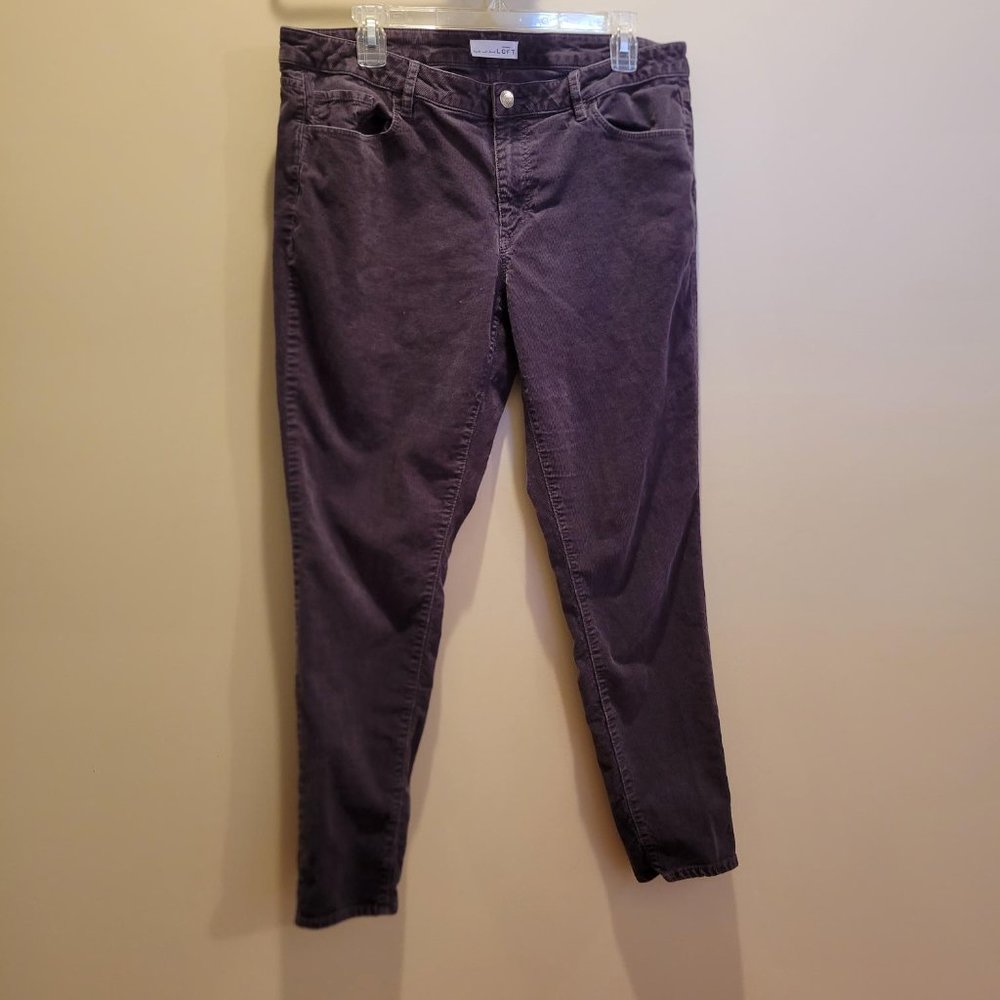Ann Taylor LOFT curvy skinny slim-at-the-ankle indigo corduroy pants size 31/12
